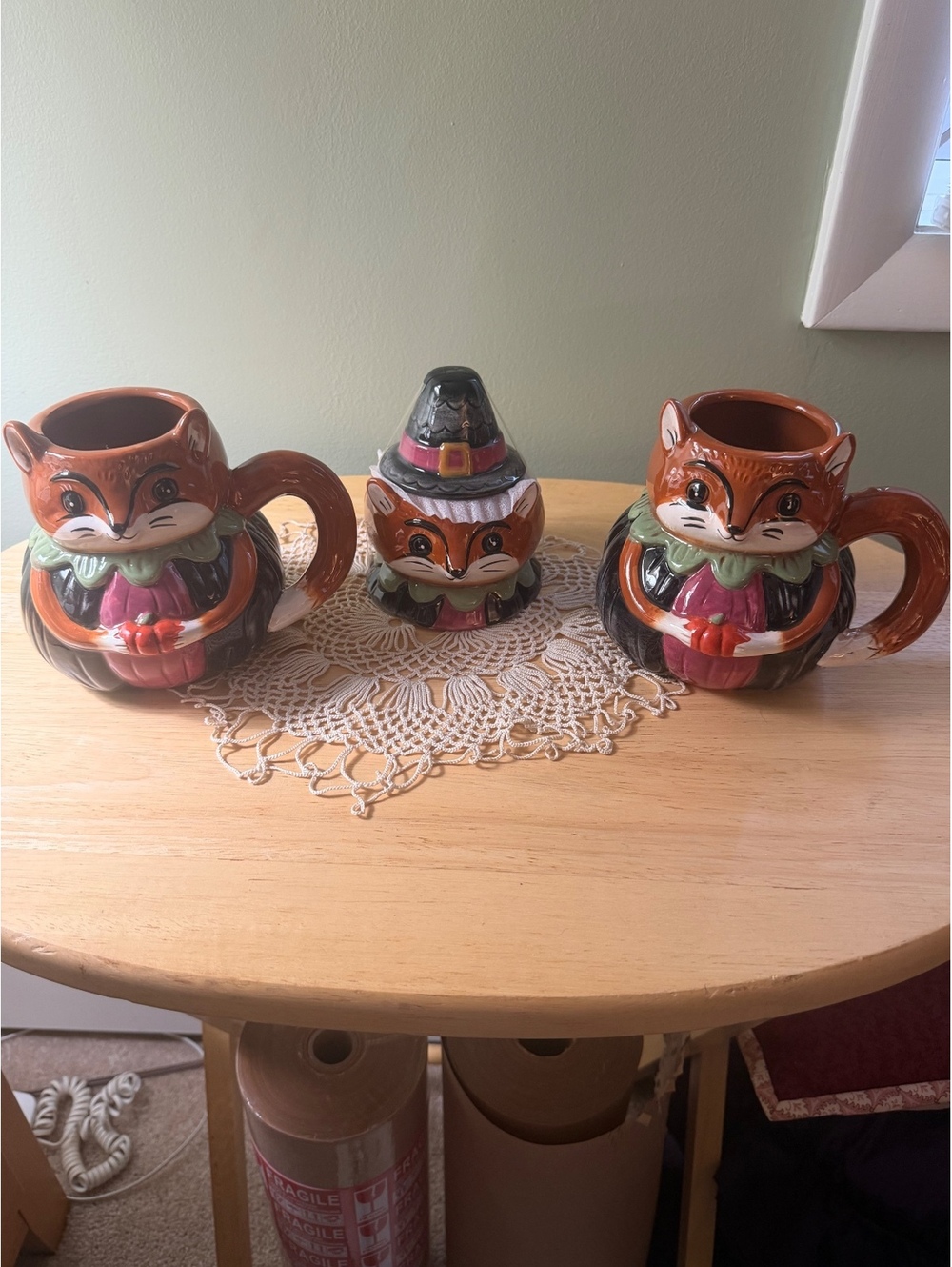 Johanna Parker Fox Mugs and Pilgrim Fox Sugar Bowl Set
